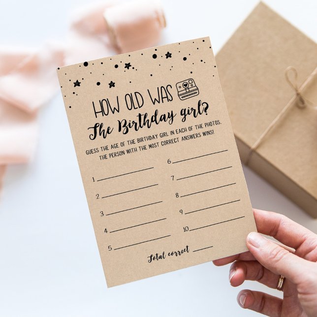 Invitation Quel âge avait Anniversaire fille Jeu fête d'anniv (Créateur téléchargé)