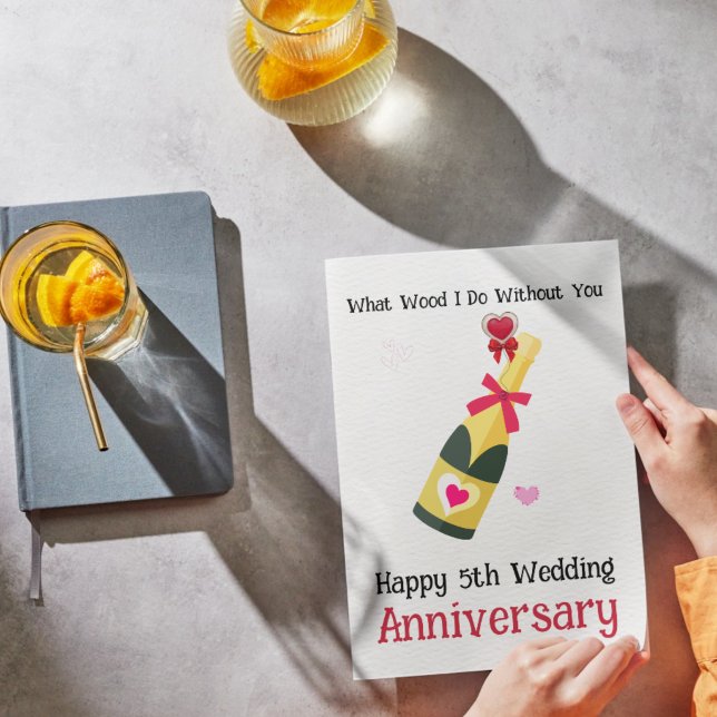 Invitation Quel bois je fais sans toi Heureux 5e Mariage (Créateur téléchargé)