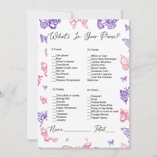 Invitation Quel est le contenu de votre sac papillon Shower d