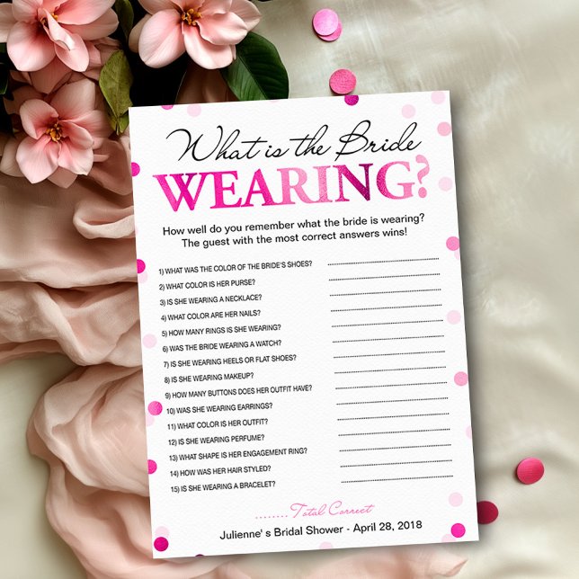 Invitation Quel est le jeu de la mariée portant la douche nup (Créateur téléchargé)