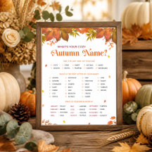 Quel est votre nom d'automne confortable ? Jeu de