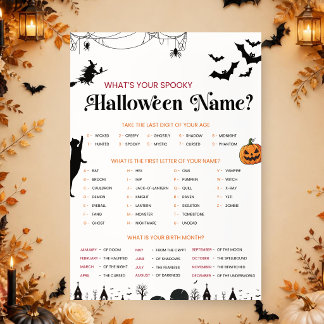 Invitation Quel est votre nom effrayant d'Halloween ? | Jeu d