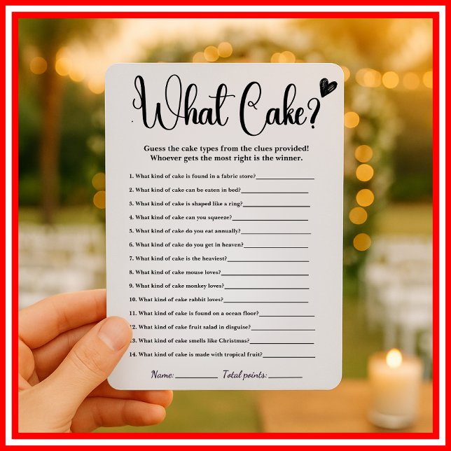 Invitation Quel jeu de gâteau pour une douche de mariée éléga (Créateur téléchargé)