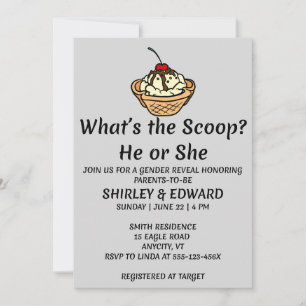 Invitation Quelle est la fête de révélation du sexe de Scoop