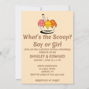 Invitation Quelle est la fête de révélation du sexe de Scoop
