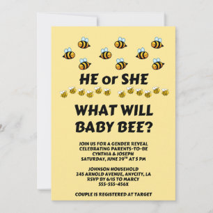 Invitation Quelle révélation de sexe de bébé abeille