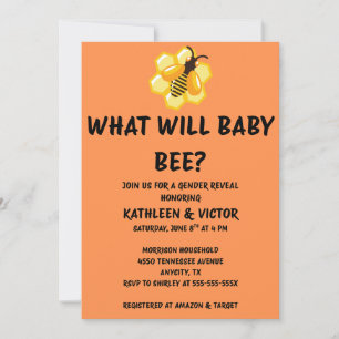 Invitation Quelle révélation de sexe de bébé abeille