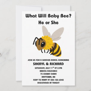 Invitation Quelle révélation de sexe pour bébé abeille