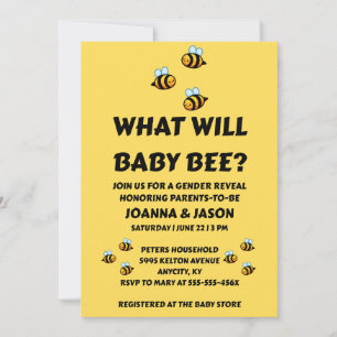 Invitation Quelle révélation du sexe de bébé Bee