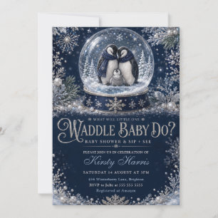 Invitation Quelle sera la fête de bébé de Little One Waddle B