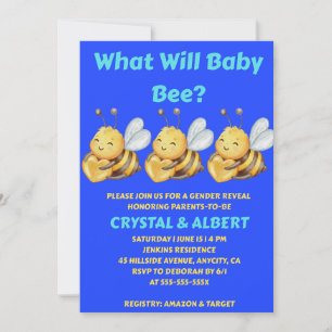 Invitation Quelle sera la révélation du sexe de bébé abeille