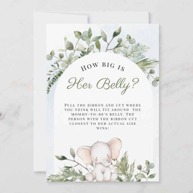 Invitation Quelle taille a son ventre garçon Baby shower bleu (Devant)