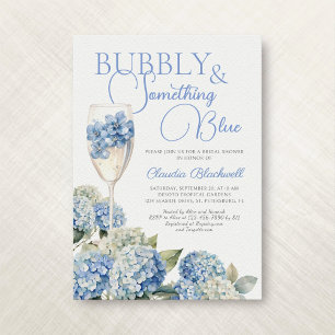 Invitation Quelque chose Blue Hydrangea nuptiale douche Invit