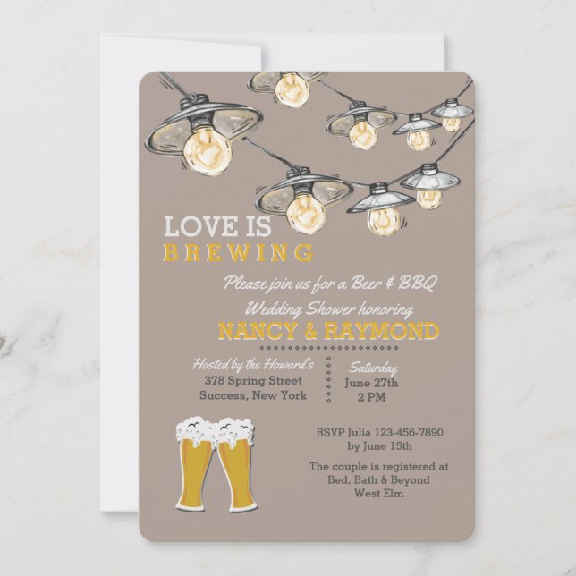 Invitation Quelque chose brasse l'invitation de 2 wedding (Devant)