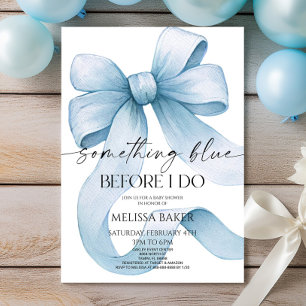 Invitation Quelque chose de bleu avant de faire Blue Bow Fête