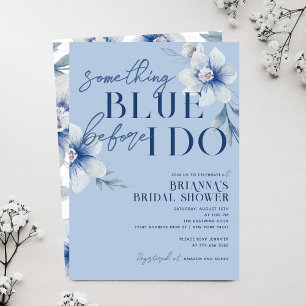 Invitation Quelque chose de bleu avant de faire Blue Flower M