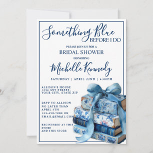 Invitation Quelque chose de bleu avant de faire Fête des mari