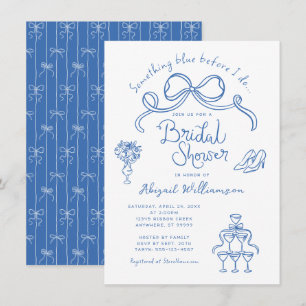 Invitation Quelque chose de bleu avant de faire Fête des mari