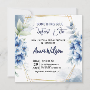 Invitation Quelque chose de bleu avant de faire Fête des mari