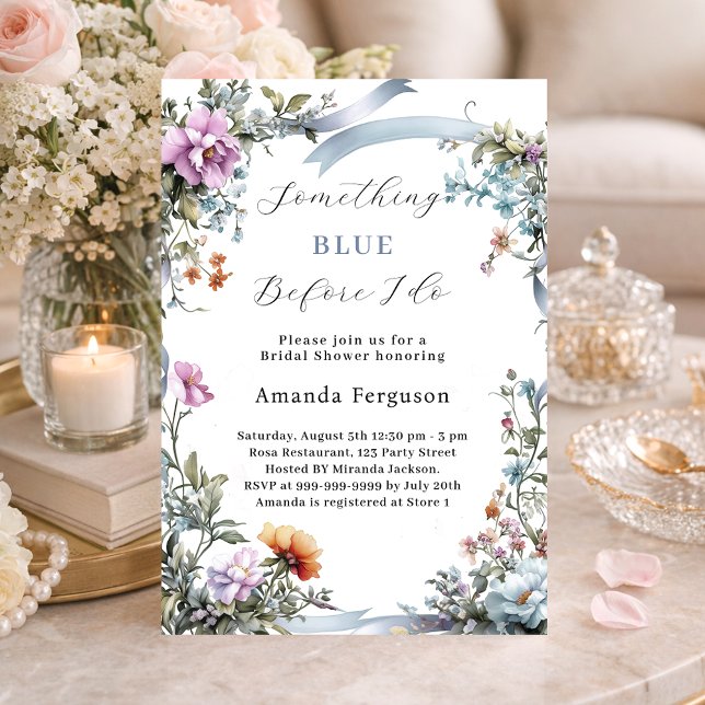 Invitation Quelque chose de bleu avant de faire Fête des mari (Créateur téléchargé)