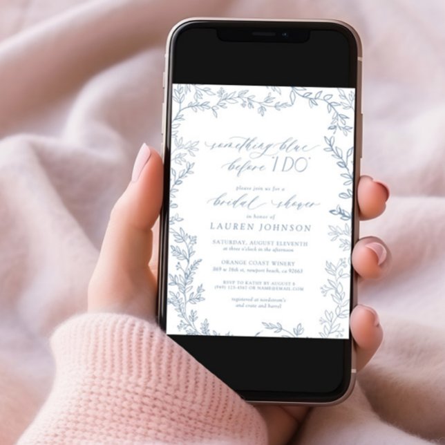 Invitation Quelque chose de bleu avant de faire Fête des mari (Créateur téléchargé)