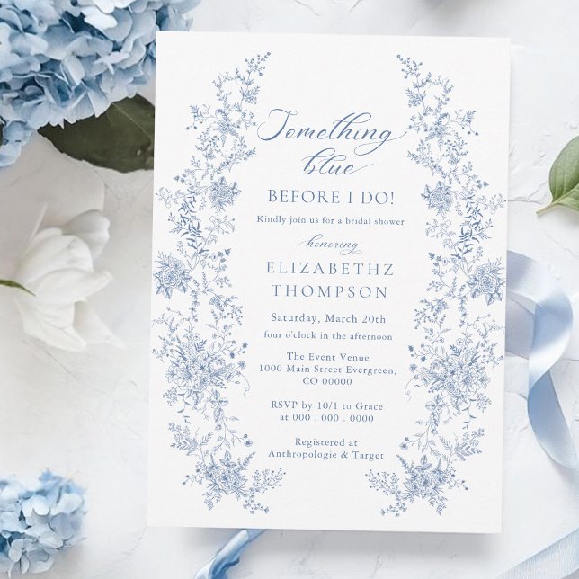 Invitation Quelque chose de bleu avant de faire Fête des mari (Créateur téléchargé)
