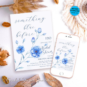 Invitation Quelque chose de bleu avant de faire Fête des mari