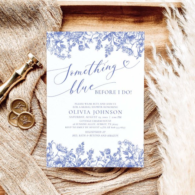 Invitation Quelque chose de bleu avant de faire Fête des mari (Créateur téléchargé)