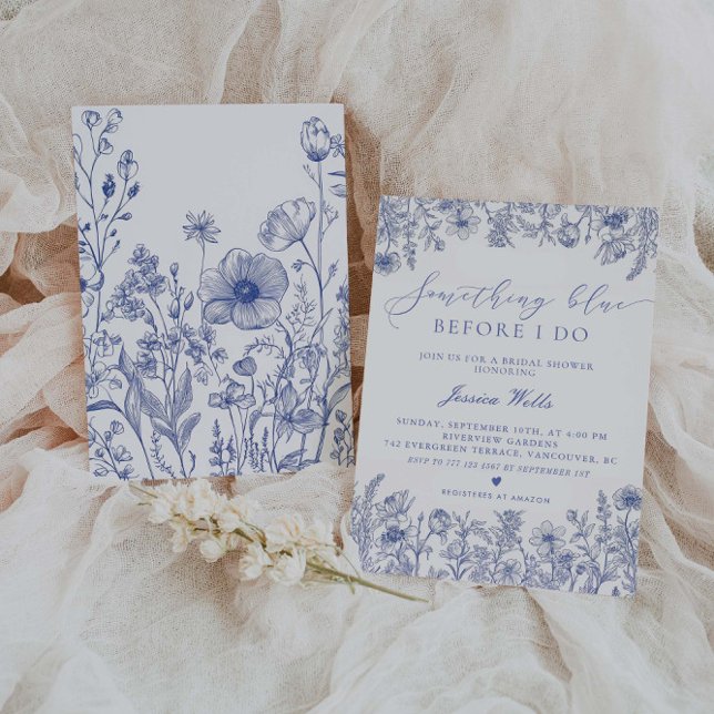 Invitation Quelque chose de bleu avant de faire Fête des mari (Créateur téléchargé)