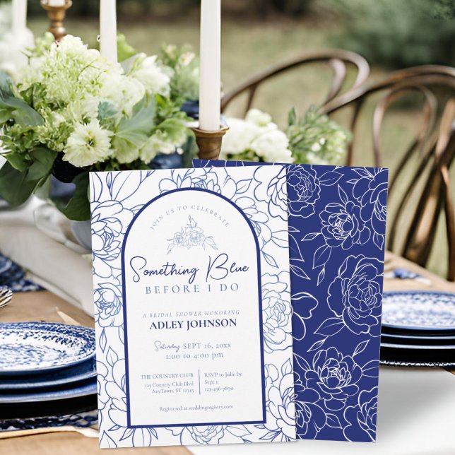 Invitation Quelque chose de bleu avant de faire Fête des mari (Créateur téléchargé)