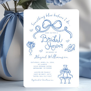 Invitation Quelque chose de bleu avant de faire Fête des mari