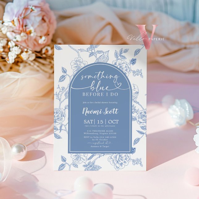 Invitation Quelque chose de bleu avant de faire Fête des mari (Créateur téléchargé)