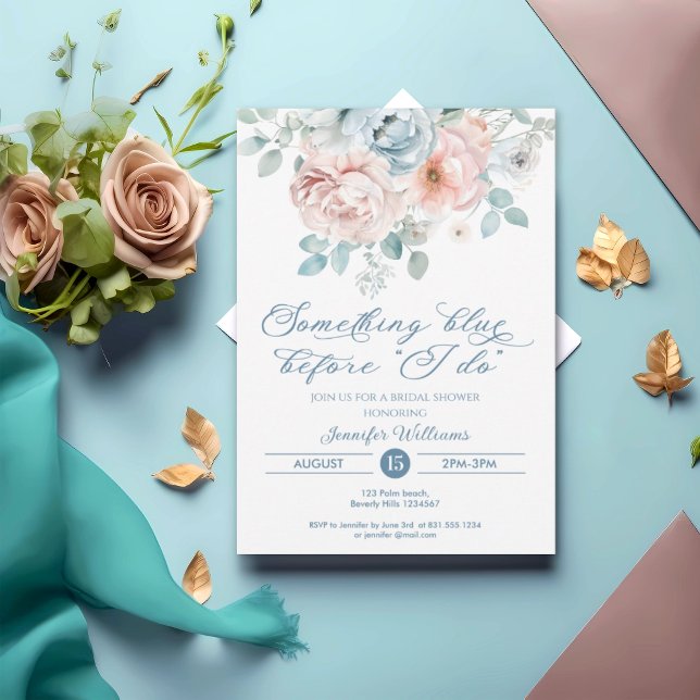 Invitation Quelque chose de bleu avant de faire Fête des mari (Créateur téléchargé)