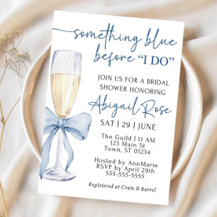 Invitation Quelque chose de bleu avant de faire Fête des mari