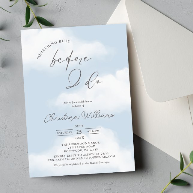 Invitation Quelque chose de bleu avant de faire Fête des mari (Créateur téléchargé)