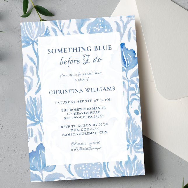Invitation Quelque chose de bleu avant de faire Fête des mari (Créateur téléchargé)