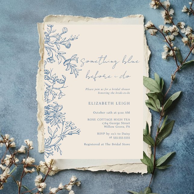 Invitation Quelque chose de bleu avant de faire Fête des mari (Créateur téléchargé)