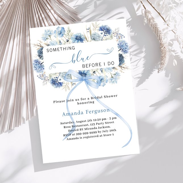 Invitation Quelque chose de bleu avant de faire floral nuptia (Créateur téléchargé)