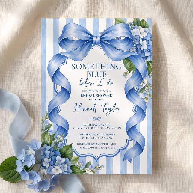 Invitation Quelque Chose de Bleu Avant de Faire Hydrangea Bab (Créateur téléchargé)