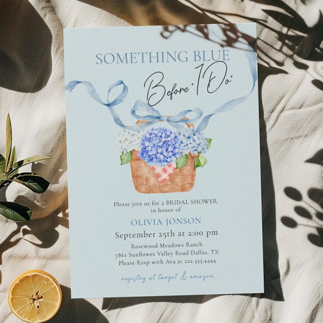 Invitation Quelque chose de bleu avant de faire Hydrangea Fêt (Créateur téléchargé)