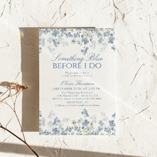 Invitation Quelque chose de bleu avant de faire la douche de