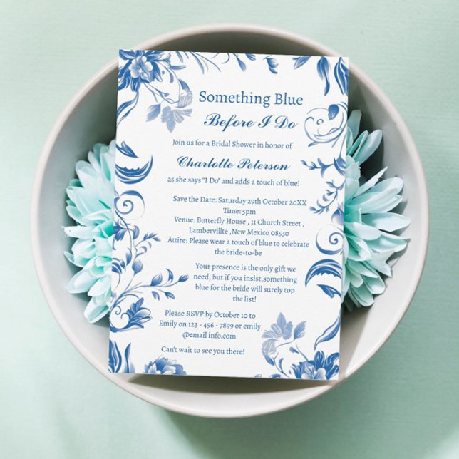 Invitation Quelque chose de bleu avant de faire la fête de do (Créateur téléchargé)