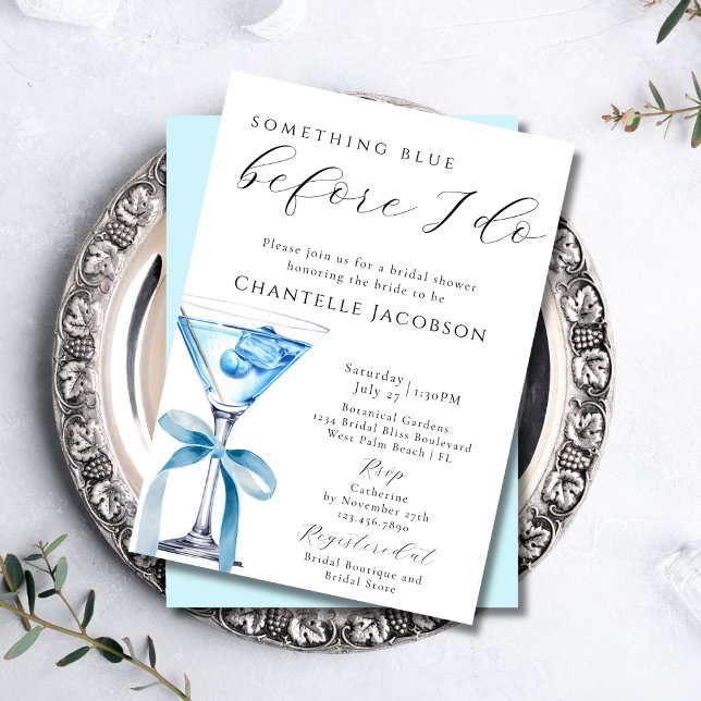 Invitation Quelque Chose de Bleu Avant de Faire la Soirée de  (Créateur téléchargé)
