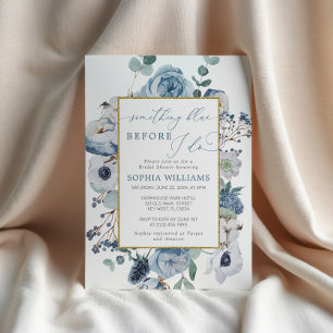 Invitation Quelque chose de bleu avant de faire Rose bleu Fêt