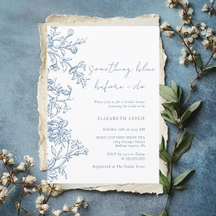 Invitation Quelque Chose de Bleu Avant de Faire Thème Baby Sh