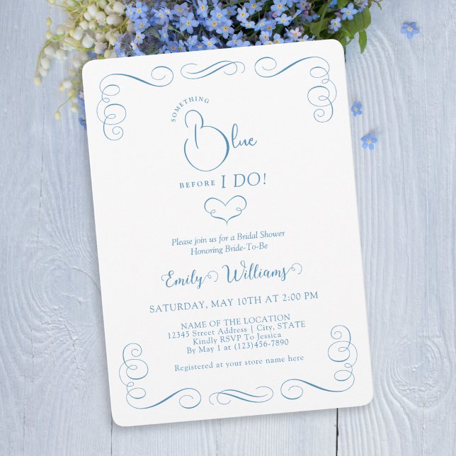 Invitation Quelque chose de bleu avant de faire une élégante  (Créateur téléchargé)