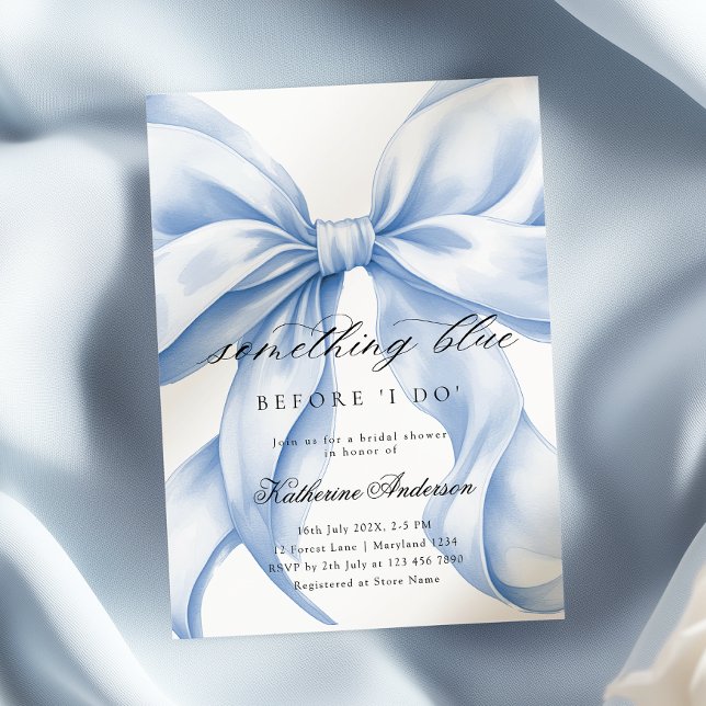 Invitation Quelque Chose de Bleu Avant de Faire une Fête de F (Créateur téléchargé)