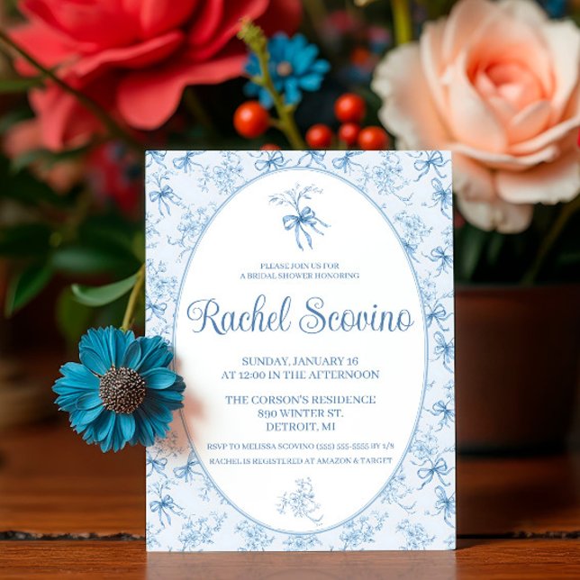 Invitation Quelque chose de bleu avant de le faire ! Coquette (Créateur téléchargé)