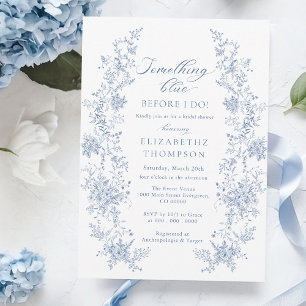 Invitation Quelque Chose de Bleu Avant la Fête de Mariage