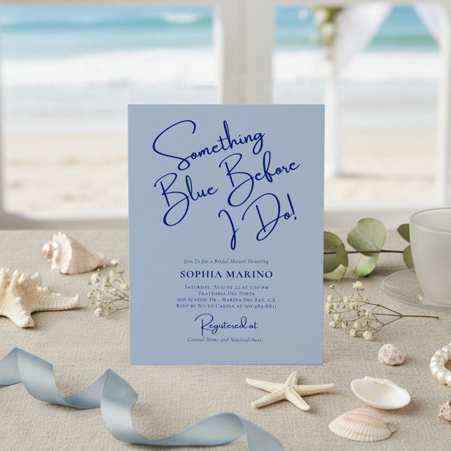 Invitation Quelque Chose de Bleu Avant Ma Douche de Mariée (Créateur téléchargé)